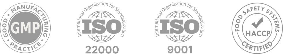 GMP, ISO 22000, ISO 9001, and HACCP certifications